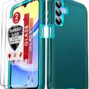 LeYi Compatible for Galaxy A15 5G Phone Case: Samsung Galaxy A15 5G Cover with 2Pcs Tempered Glass Screen Protector, Heavy Duty 3 in 1 Full Body Shockproof Rugged Funda para A 15 5G SM-A156U, Teal