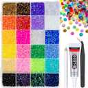 Qiipii 24 Color 13800pcs 3mm Jelly Resin Rhinestones for Bedazzling Crafting Flatback Stones Colorful AB Gems Diamonds for Nails Eyes Face Makeup Tumblers Bottles DIY Crafts Clothes Shoes Phones