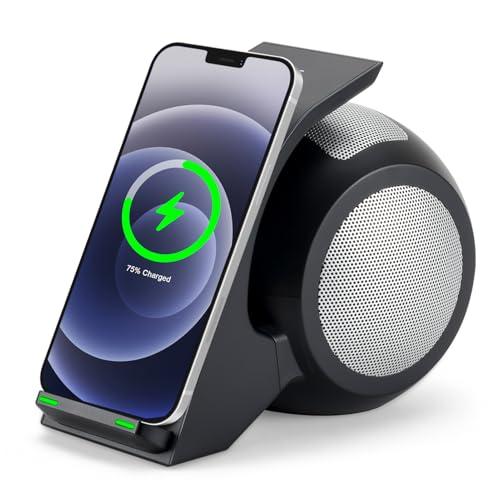 CENSHI Bluetooth Speaker Wireless Charger 2 in 1,Wireless Charging Station for Phone, Stereo Sound Speaker,Compatible with iPhone 17/16/15/14/13 Series,Samsung Galaxy S25/S24/S23/S22,Google etc ﻿