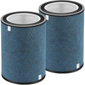 2Pack HP202 HP302 Replacement Filter Compatible with Shark HP201 HP202 HP302 HP301 HC502 AP1000 Air Purifier MAX, True Filter Cleans Up to 99.98% Particles Part # HE2FKBAS, HE2FKBASMB, Blue