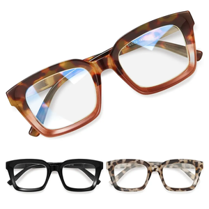 miyya Stylish Reading Glasses for Women, Cheaters Eyeglasses, Oversized Blue Light Readers, Fashion Eye Glasses 1.75