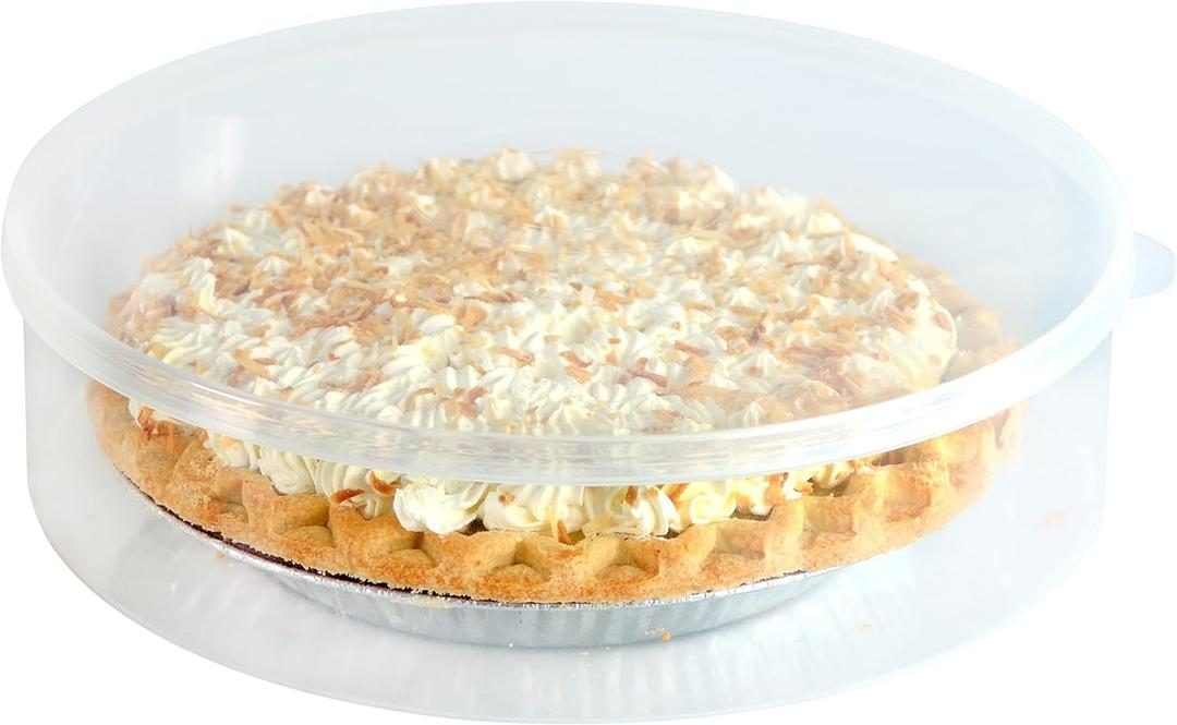 Youngever Plastic Pie Container, 11 Inch, Fresh Pie Keeper, Cupcake Carrier, Clear Round Food Storage Container with Lid, Food Container for Cupcakes, Cookies, Cheesecakes