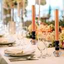 SPAAS Rustic Orange Dinner Candles - Set of 6-10" Unscented for Halloween, Home Decor, Table, Party, Weddings, and Holiday