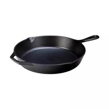 Lodge 13" Cast Iron Skillet Black: Induction & Oven Safe, 13.25" Diameter, 10.5 lbs, Hand Wash, Broiler-Safe