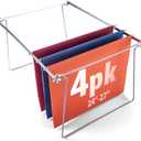 Officemate Hanging File Frame, Letter Size (Fits 2427), Adjustable Heavy-Duty Steel File Drawer Organizer for Desks, Cabinets & Shelves, Set of 4 (91965)