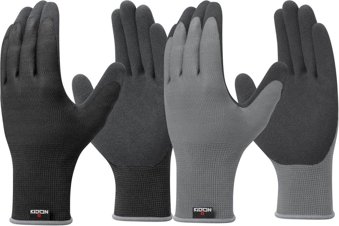NoCry Gardening Gloves for Men with Strong Grip and Touchscreen Tips  Breathable Rubber Coated Garden Gloves with Superior Dexterity  Snug-Fitting Yard Gloves for Men or Lawn Gloves Men (Large, Black & Grey) NoCry Gardening Gloves for Men with Strong Grip and Touchscreen Tips  Breathable Rubber Coated Garden Gloves with Superior Dexterity  Snug-Fitting Yard Gloves for Men or Lawn Gloves Men (Large, Black & Grey)