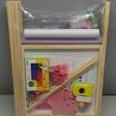 Kids Easel Including 100+ Accessories, Dual-Sided Wooden Easel for Kids Girls Age 3-12 with Magnetic Chalk & Painting Board, Free Height Adjustable Art Easel Supplies for Toddlers (Pink)