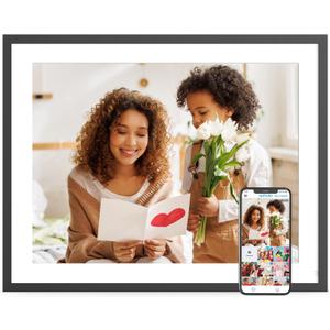 17" Digital Photo Frame Large-Digital-Picture-Frame - 32GB Touchscreen Display, Auto-Rotate, Load Photo Video from Phone to Digital Frame Via App or Email, Free Cloud, Birthday Gifts for Mom Dad