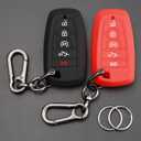 TANDRIVE Key Fob Cover for 2026 2025-2017 Ford F150 F250 F350 F450 F550 F650 F750, 5 Button, Silicone, 2-Pack, Black and Red