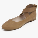 FEVERSOLE Women's Fashion Elastic Ankle Strap Shoes Round Toe Ballet Flat
39