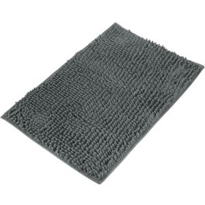 uxcell Bathroom Rug 35" x 24", Non Slip Machine Washable Bath Mat, Soft and Absorbent Chenille Bath Mat Rug for Bathroom, Bedroom, Kitchen, (Drak Grey)