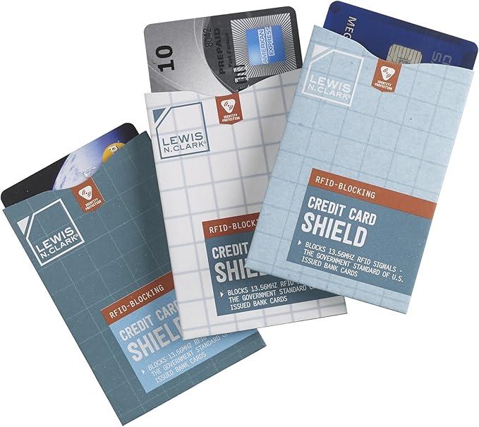 Lewis N Clark RFID Credit Card Holder Shield, Anti-Theft Wallet Sleeve + RFID Blocking ID Holder & Credit Card Protector - 3 Pack, Pack Of 6