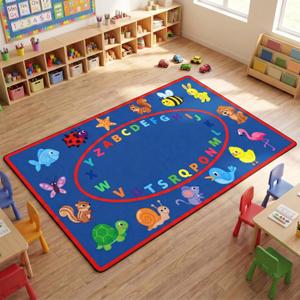 Drydiet 11.8 x 6.6 ft ABC Alphabet Classroom Rug Elementary Daycare Rug
