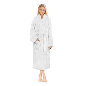 Pavilia White Robe for Women, Size: S/M 