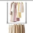 STO STO Closet Hanging Rod, Length and Height Adjustable Closet Rod, Space-saving Closet Extender Hanging Bar for Hanging Clothes, Webbing, 1 Pack