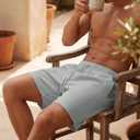 TACVASEN Men's Corduroy Casual Shorts 6" Inseam for Summer Beach Vacation | elastic waist,drawstring,pockets,corduroy texture,casual fit 6 inch inseam,lightweight shorts for summer beach,soft lounging XL