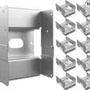 10 pcs Nominal 4x6 Heavy Duty Post Base for Concrete, Adjustable Galvanized Steel Deck Post Bracket, Post Anchor with 1-inch Standoff for Deck/Patio/Pergola