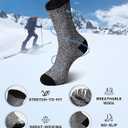 sellto 5 Pairs Merino Wool Socks for Men, Thick Warm Hiking Socks, Wool Winter Socks, Soft Mens Crew Sock