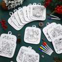 Patelai 42 Pcs Color Your Own Pot Holders Craft Project Including 30 White Pot Holders and 12 Fabric Markers for Kitchen Heat Resistant Cooking and Baking DIY & Painting Activities