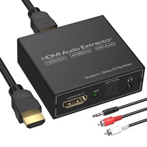 HDMI ARC Audio Extractor 4K60Hz,HDMI to Optical/SPDIF 3.5mm AUX Audio Adapter Converter Splitter Support LPCM 5.1/DTS/DSD for Laptop/TV Box/DVD/PS5