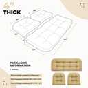 DANGHOOGY Wicker Chair Cushions, Waterproof Outdoor Loveseat Cushions for Patio Furniture, Tufted Wicker Furniture Cushions, 1 Loveseat and 2 U-Shaped Cushions, Khaki