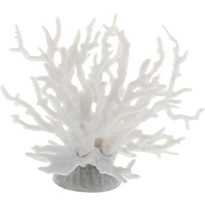 Colorful Coral Reef Decor, Mini Faux Coral Decor for Aquarium Decorations, 6.5x5.83inch (White)