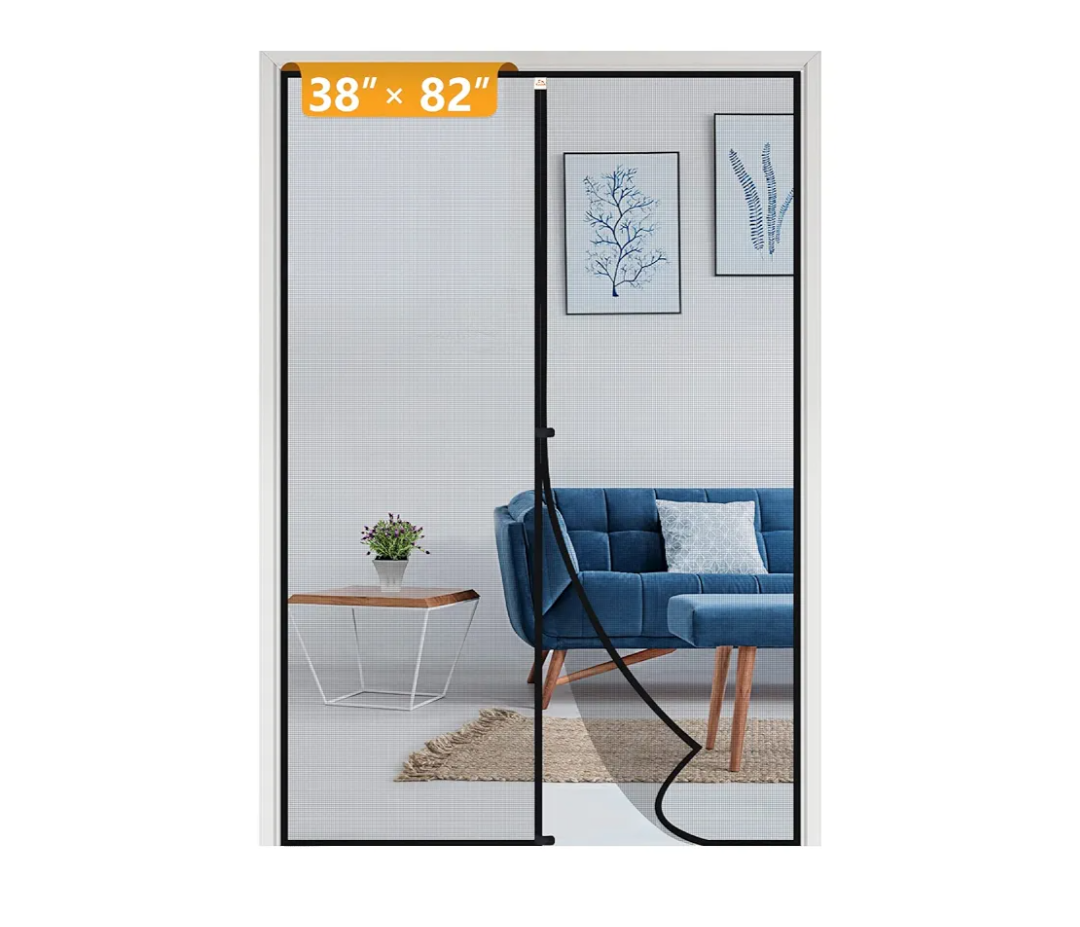 Yotache Magnetic Screen Door Fits Door Size 38 x 83" Upgraded Anti-Tearing Fiberglass Mesh French Door Screens with Magnets Black