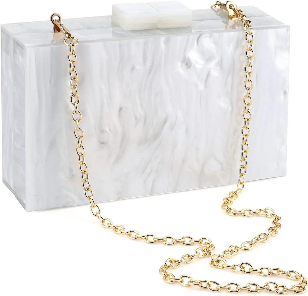 Gets Acrylic Clutch Purses for Women with Marbling Purses and Handbags Elegant Banquet Evening Crossbody Bag