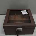 Watch Case & Watch Box for Men, Leather Display Watch Storage Case, Mens Watch Organizer with Jewelry Storage, Watch Gift Box & Watch Collection Box,Birthday Christmas Gifts for Men Women (6 slots, Brown)