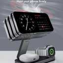 3-in-1 Charging Station for Apple Device, Qi2 25W Certified Magnetic Wireless Foldable Fast Charger Stand Compatible with MagSafe for iPhone 17e/17/16/15/14/13/12/Air Series, Apple Watch & AirPods (MatteBlack)