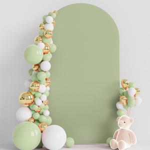 Wokceer 7.2FT Wedding Arch Cover Spandex Fitted Wedding Arch Stand Covers Round Top Sage Green Chiara Arch Cover for Birthday Party Ceremony Banquet Decoration
