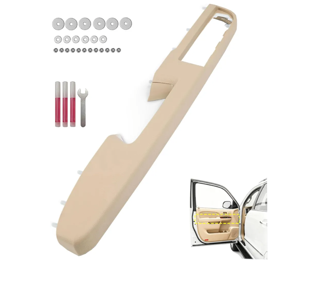 Front Left Driver Side Armrest Repair Kit Fit for Chevy Silverado Suburban Tahoe Avalanche for GMC Sierra Yukon 2010-2014 Door Panel with Release Handle Above Armrest,Tan
