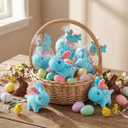 12 Set Easter Dinosaurs Stuffed Animal Plush Toys Bulk for Kids 4.7'' Mini Stuffed Animal Small Plush Fluffy Toys with Card for Easter Egg Hunt Favor Basket Filler Hunt Game Supply