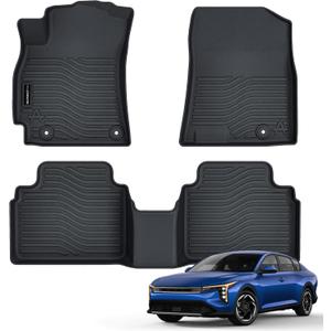 Auxko All Weather Floor Mats Fits for 2025 Kia K4 Sedan TPE Liners Accessory for Kia K4 Sedan 2025 All Season Odorless Anti-Slip Floor Mats Black