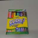 Crayola Clicks Retractable Tip Markers (10ct), Stocking Stuffers for Kids & Toddlers, Cone Tip Washable Art Marker Set, Coloring Book Supplies, No Dry, 3+ (Classics)
