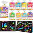 Scratch Paper Art Party Favors for Kids: 16 Pack Rainbow Scratch Notebook, Goodie Bags Stuffers Coloring Books Party Favors for Kids 3-12, Bulk Classroom Birthday Gifts for Student