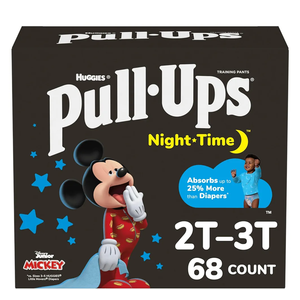 Pull-Ups Boys' Night-Time Potty Training Pants, Size 2T-3T Overnight Training Underwear (16-34 lbs), 68 Ct, 2-3 T