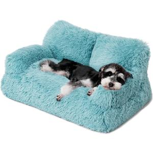 Mewoo Dog Couch, Small Dog Bed with Removable Washable Cover, Cute Cat Couch for Pets, Cat Beds for Indoor Cats with Anti-Slip Bottom (Lake Blue, 26 x 14.5 x 13 inches; 5.33 Pounds)