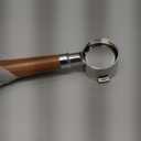 51mm Bottomless Portafilter 2 Ears for Delonghi Stilosa ECP3420/EC155/BCO430/EC260,Stainless Steel Filter Basket and Walnut Handle