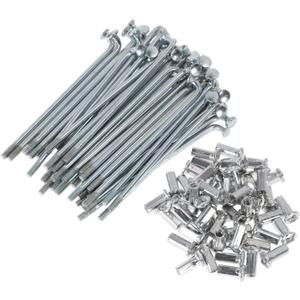 48 Set 10G J Bend Bicycle Spokes 10G Bike Wheel Spokes Carbon Steel Galvanized Silver Tone (80mm)