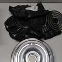 Electric Stove Burner Drip Pans W10196405(8) W10196406(6) Silver+Electric Stove Burner Replacement MP15YA(6") MP21YA(8") Compatible for Whirlpool Ken-more Maytag Ama-na etc by MIFLUS