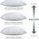 BPC Premium Rayon Derived from Bamboo Firm Pillows Queen Size Set of 2 - Hypoallergenic Shredded Memory Foam Pillows with Removable Cover Bed Pillows for Side Stomach and Back Sleepers, CertiPUR-US (Grey)