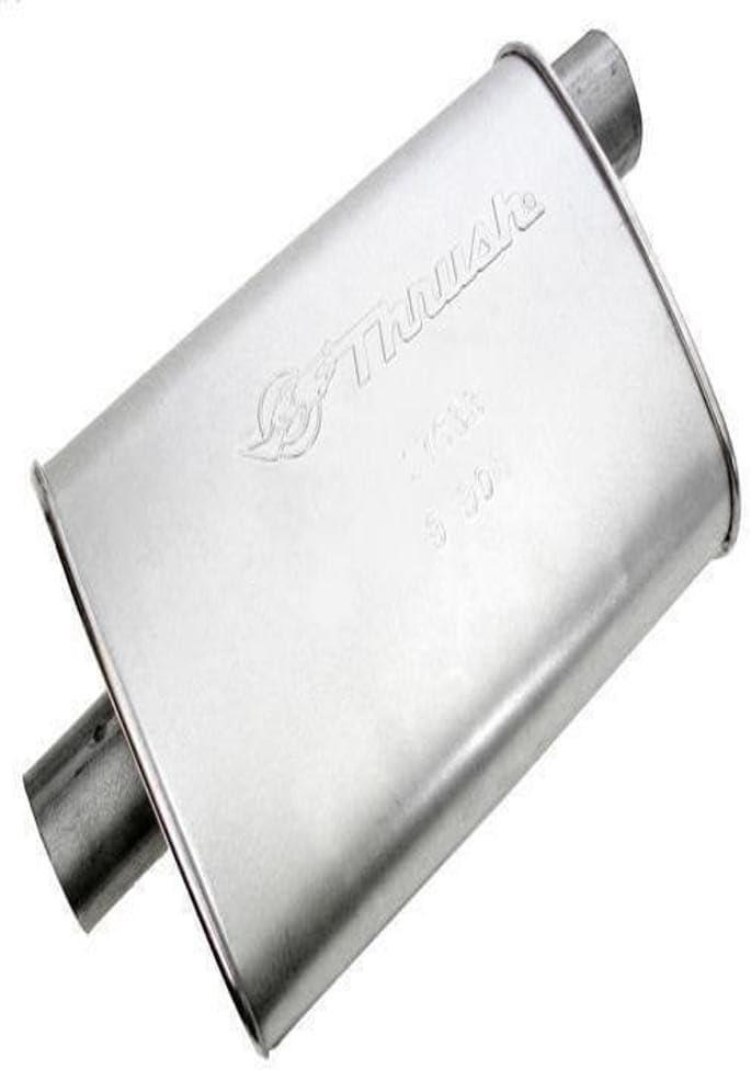 Thrush Muffler Mellow Performance Tone Inlet 2.5 Pipe Connection Offset Outlet 2.5 Center