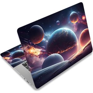 Laptop Decal Sticker Skin Cover, 12" 13.1" 13.3" 14" 15" 15.4" 15.6" Laptop Netbook Vinyl Art Skin Sticker Cover Notebook PC Protector (2 Wrist Pad Included), Removable Reusable, Cosmic Planets