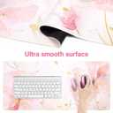 MOSISO Desk Mat Keyboard Mouse Pad Set, Large Gaming Mouse Pad&Keyboard Wrist Rest&Mousepad with Wrist Rest&Coaster, Ergonomic Non-Slip Home Office Mousepad with Memory Foam, Pink