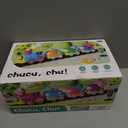 Funwee Steam Track Train Set for Toddlers, Magnetic Connection Train Toys w/Lights & Sounds, Electric Cartoon Choo Choo Train, Toy Train Christmas Birthday Gift for Toddlers 2 3 4 5+ Boy Girl (Blue)