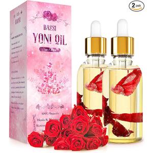 2 Pack Yoni Oil Organic Feminine Oil for Women pH Balance - Feminine Deodorant -Vaginal Moisturizer -Eliminates Odor with Rose Essential Oil, All Natural Yoni Essential Oil, 1 fl oz/pc
