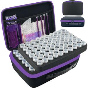 Diamond Painting Storage Containers, 120 Slots Diamond Art Accessories and Tools Kits Storage Box(Black) (Large(120 Jars))
