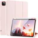 SIWENGDE Cases for iPad Pro 12.9 Case 6th/5th/4th Generation (2022/2021/2020) with Pencil Holder [Apple Pencil Wireless Charging] Soft TPU Smart Tri-fold Stand Protective Cover(Pink)