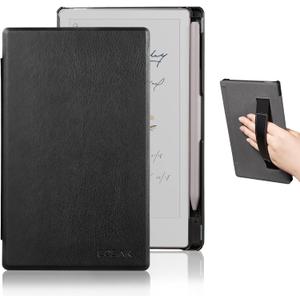 CoBak Case with Hand Strap for Remarkable Paper Pro Move 7.3" 2025 Released - Smart Auto Sleep/Wake Folio Lightweight Protective Cover with Built-in Pen Holder and Nibs Holder (Black)